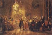 Adolf Friedrich Erdmann Menzel The Flute Concert of Frederick II at Sanssouci Sweden oil painting artist